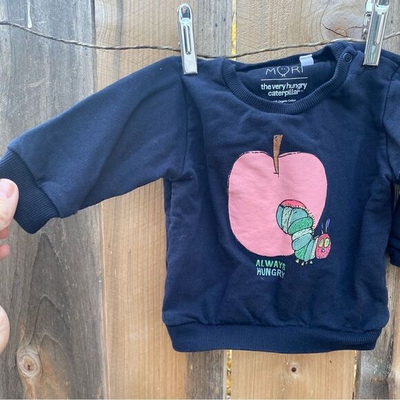 Mori The Very Hungry Caterpillar Organic Cotton Sweatshirt size 6-9 months - Picture 2 of 9